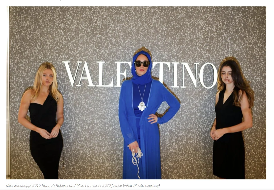 Figure 56. Former Miss Mississippi Hannah Roberts and former Miss Tennessee Justice Enlow outside a Valentino store in A