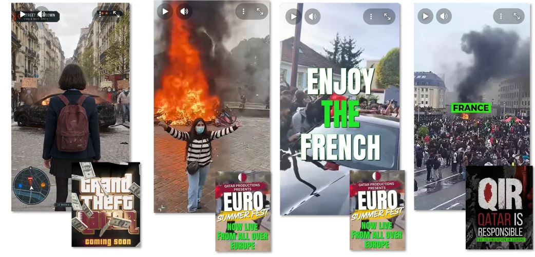 Figure 29. Frames from the French protest videos.